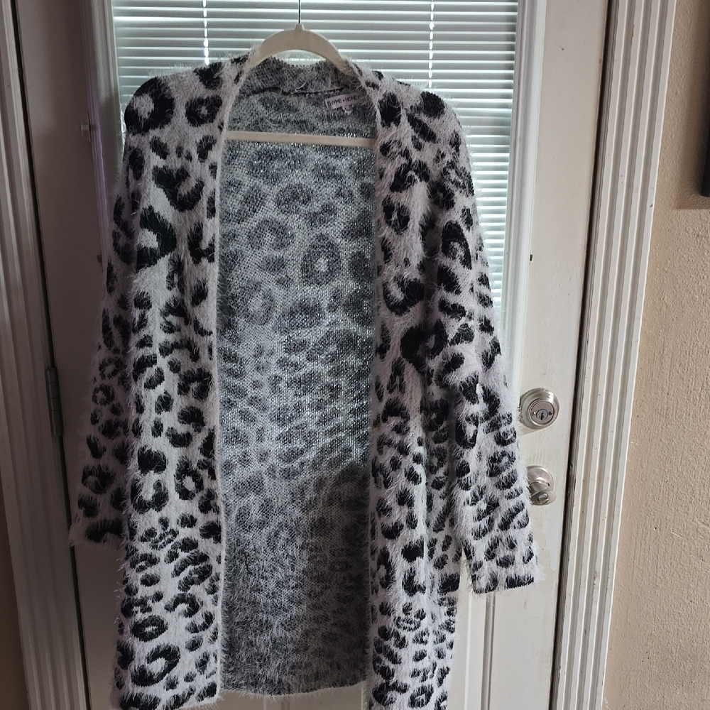 Leopard Print Open Front Cardigan